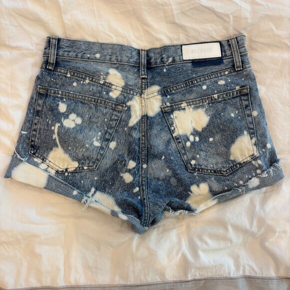 Re/Done Splash Denim 70's High Rise Shorts, Size 29 - Picture 5 of 7